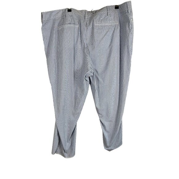 Lands End Pant Women 24W Blue Striped Slim Chino Ankle Neutral Preppy Retro 80s - Picture 5 of 13